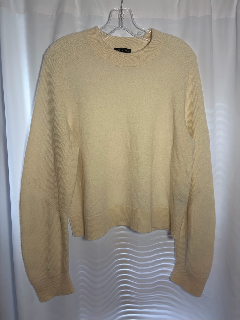 RAG & BONE Cream Crewneck Cashmere Sweater size XL